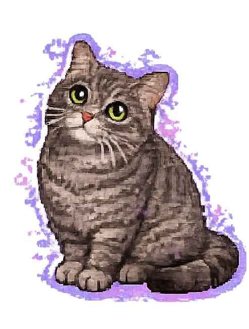 pixel portrait of one of Sarah's cats
